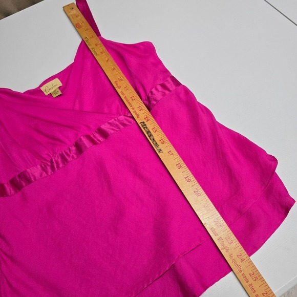 Caslon Babydoll Top Womens Medium Pink Silk Side Zipper Barbiecore Y2K - Picture 11 of 13